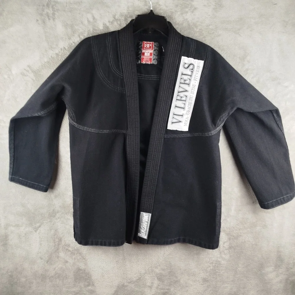 Breakpoint Gi‎ Jacket A0 Black Gracie MMA Jiu Jitsu 100% Cotton Top Only